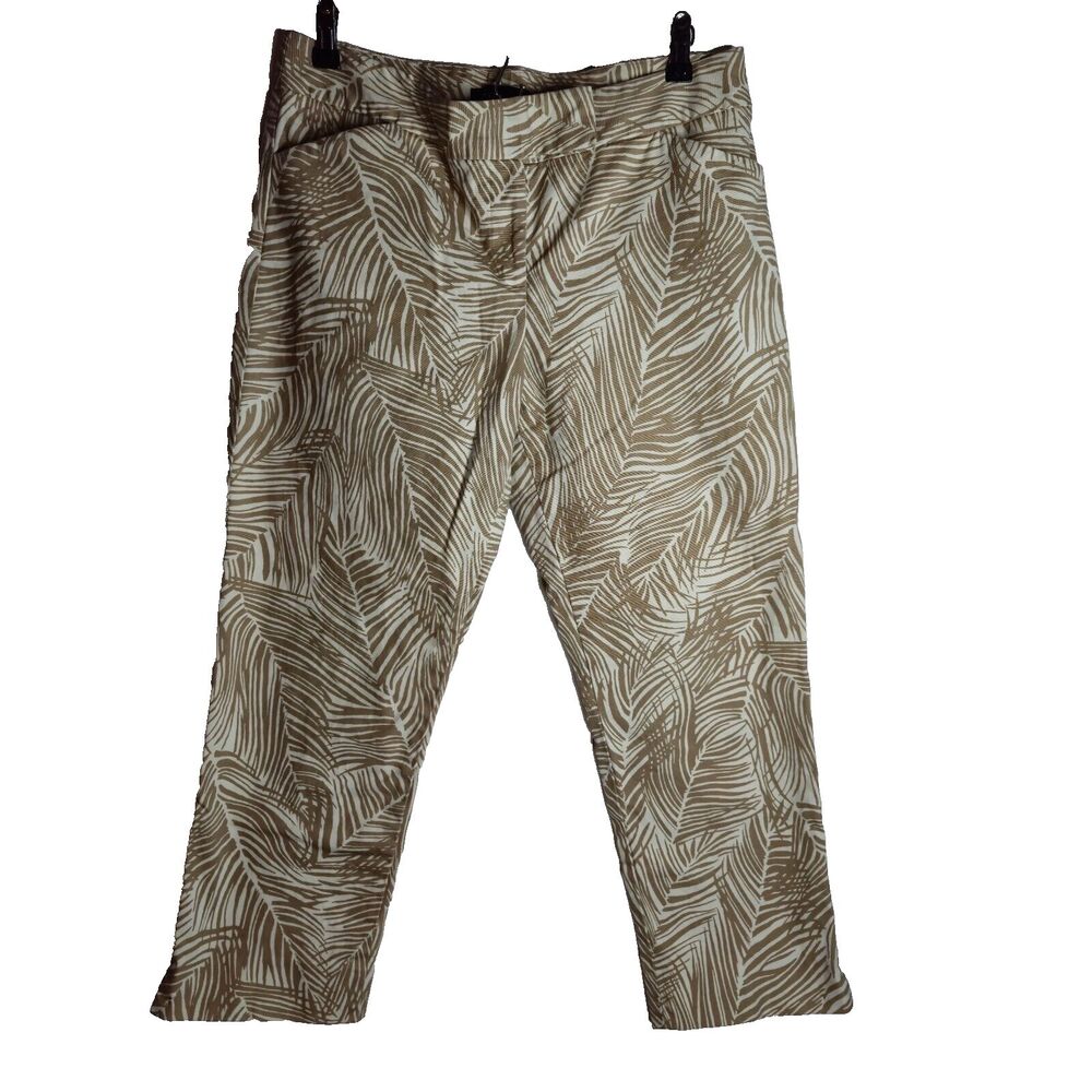 Talbots Modern Fit Crop Pant Womens 10 Leaf Print